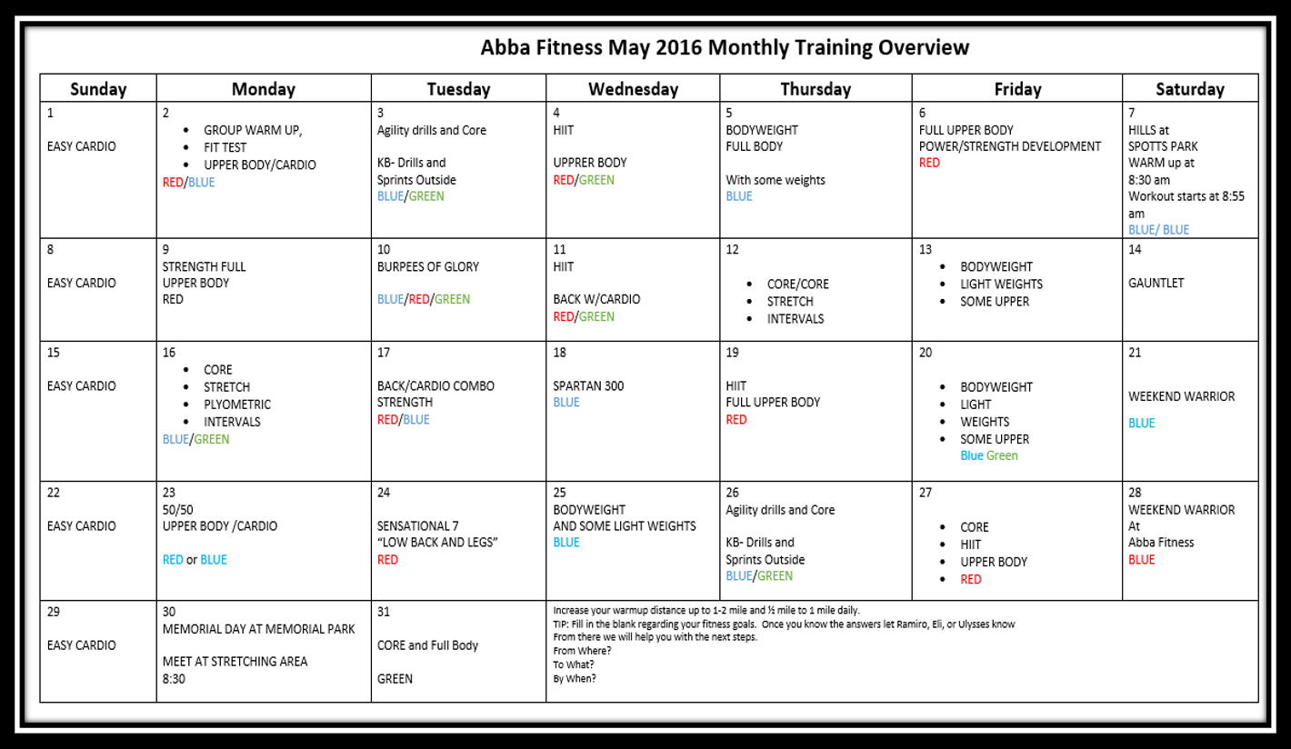 FREE MONTHLY TRAINING PROGRAM & WORKOUT PLAN | ABBA FITNESS