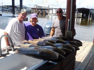 Capt. Clay With Some Clients That Caught A Box Of Red Fish