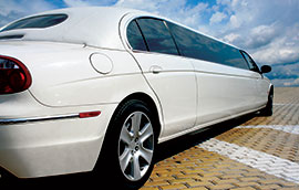 white limo waiting outside