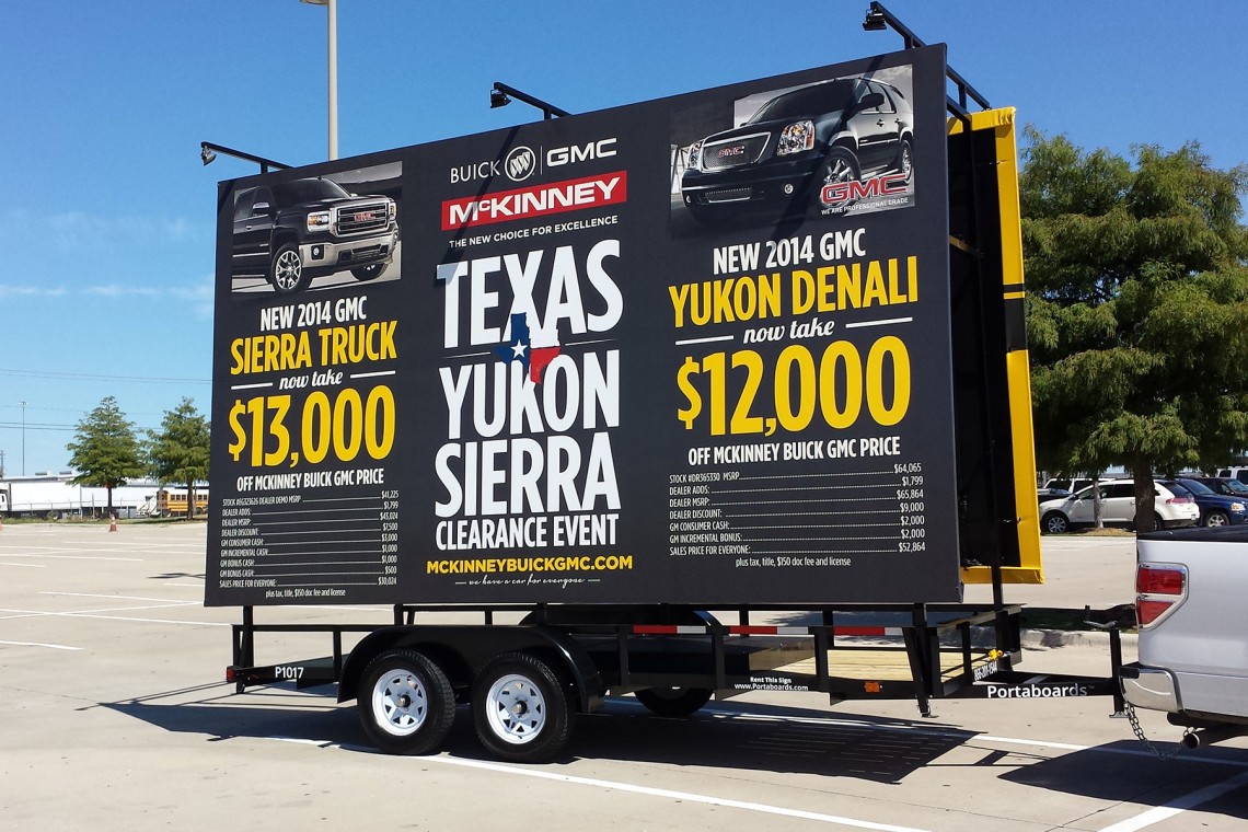 Billboards Denton Portable Signs TX Vinyl Signs 76205 Portaboards